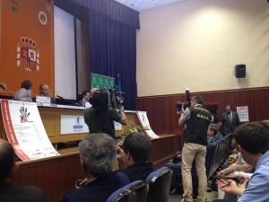 Mesa de Inauguración - Director de la ETSIT, Director General de la Guardia Civil y Representación de X1RedMasSegura